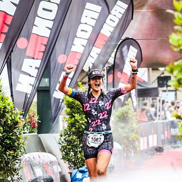 Agnieszka at triathlon finish line